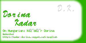 dorina kadar business card